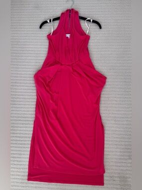 BCBGeneration Fuchsia Halter Midi Dress